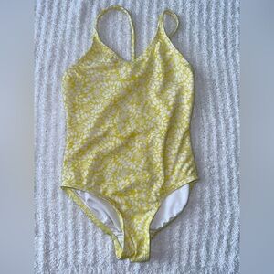 GAP Yellow and White Floral One Piece Swimsuit
